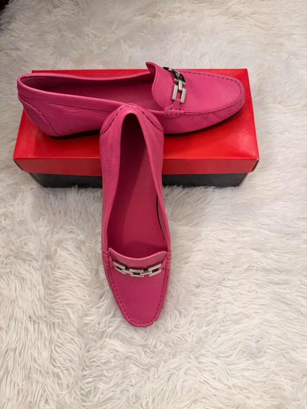 NIB Talbots Nadia Pink Magnolia Leather Loafer Womens 8 1/2M